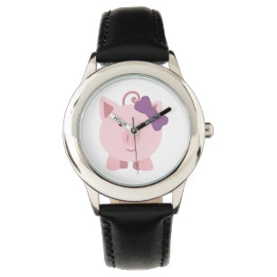 Cute Girl Pig Horloge