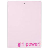 Cute Girl Power Soft Baby Pink Clipboard  Klembord (Achterkant)