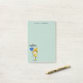 Cute Girl Rainy Windy Day Graphic Personalize Post-it® Notes (Op bureau)
