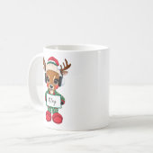 Cute Girl Reindeer Christmas Holiday Mug (Devant gauche)