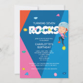 Cute Girl Rock Escalade Anniversaire Invitation (Devant)