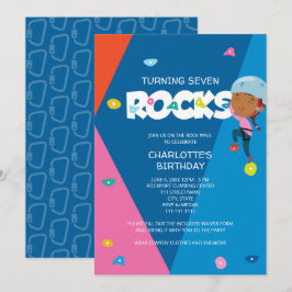 Cute Girl Rock tijdens de Birthday Invitation Kaart