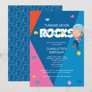 Cute Girl Rock tijdens de Birthday Invitation Kaart