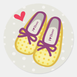 Cute Girl Shoes Ronde Sticker