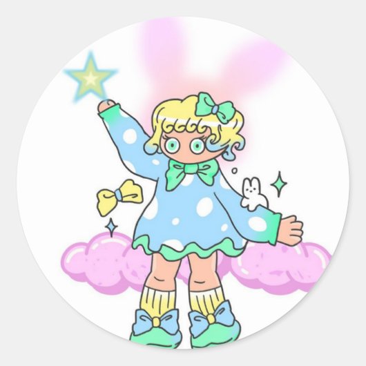 Cute girl sticker (Voorkant)