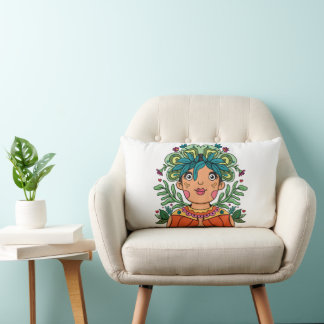 Cute Girl, Throw Pillow Kussen