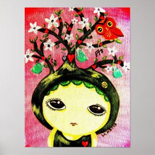 Cute Girl - Ze kweekt een boom Poster