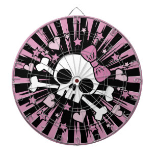 Cute Girlie Skull en Crossbones Dartbord