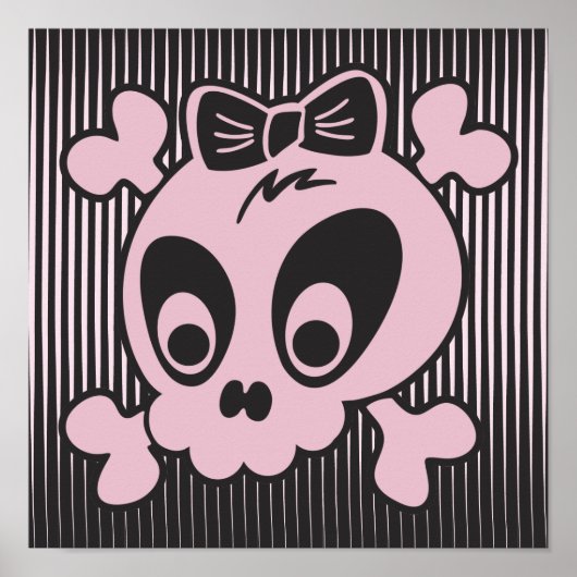 Cute Girlie Skull Poster (Voorkant)
