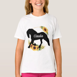 Cute Girls, aangepaste naam pony T-shirt