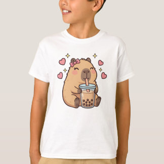 Cute Girls Capybara Ramen Kawaii Tea Kawaii Capy  T-shirt