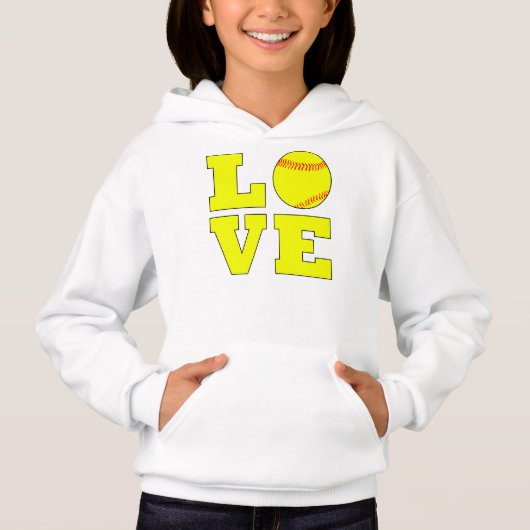 Cute Girls Fastpitch Softball Love Sweatshirt (Voorkant)