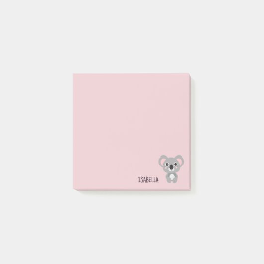 Cute Girls Koala Beer Pink - Gepersonaliseerd Post-it® Notes (Voorkant)