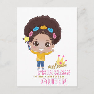 Cute Girls Melanin Princess Training to be Queen Briefkaart