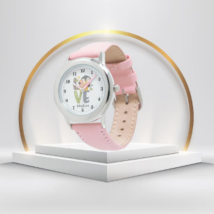 cute girls penguin lovers add name horloge