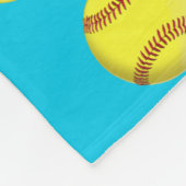 Cute Girls Personalized Softball Fleece Blanket (Hoek)
