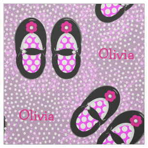 Cute Girls Polka Dot Shoes Theme Personalized Stof