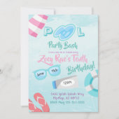 Cute Girls Pool Party Bash Invitation anniversaire (Devant)