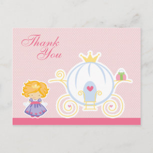 Cute girl's prinseskoets bedankt je briefkaart