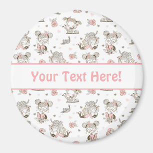 Cute Girls Reading Books Gift Ideeën Magneet