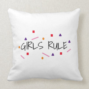 Cute Girls Rule Funny Geometric Pattern Kussen