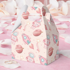 Cute Girls Space Birthday Pink Astronaut Bedankdoosjes