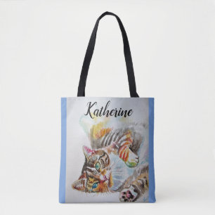 Cute Girls Tabby Chat Jouer Sac fourre-tout d'épic