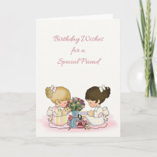Cute Girls Tea Party, geboortedag voor vriend Kaart
