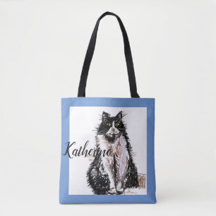 Cute Girls Tuxedo Cat Pplay Pet Grocery Canvas tas