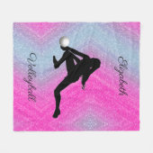 Cute Girls Volleyball Pastel Fleece Blanket (Voorkant (Horizontaal))