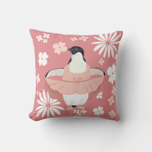 Cute Girly Ballerina Penguin Kussen