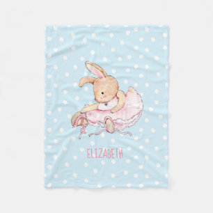 Cute  Girly Ballerina Rabbit Girls Genoemd Fleece Deken