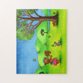 Cute Girly Beer Kitten Whimsical Landschap Legpuzzel (Verticaal)