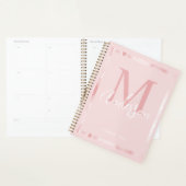 Cute Girly  Blush Pink Floral Monogram Planner (Display)