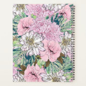 Cute Girly Blush Pink & White Floral Illustration Planner (Achterkant)