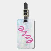 Cute Girly Bokeh, Love-Personalized Bagagelabel (Voorkant verticaal)