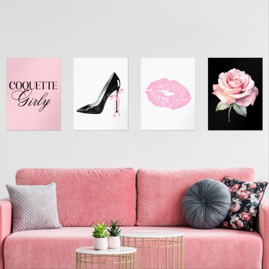 Cute Girly Bow Wall Wall Art Sets (Woonkamer)