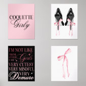 Cute Girly Bow Wall Wall Art Sets (Recto)