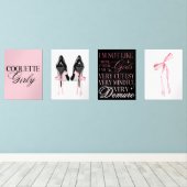Cute Girly Bow Wall Wall Art Sets (Parquet)