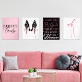 Cute Girly Bow Wall Wall Art Sets (Salon)