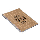 Cute Girly Brown Geruite Spiral Notebook Notitieboek (Rechterzijde)