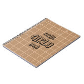 Cute Girly Brown Geruite Spiral Notebook Notitieboek (Linkerzijde)