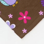 Cute Girly Cartoon Owls Fleece Blanket (Hoek)