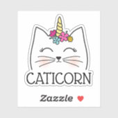 Cute Girly Caticorn Sticker (Vel)