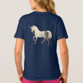 Cute Girly & Chic Silver Foil Unicorn Personalized T-shirt (Achterkant)