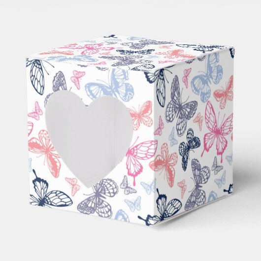Cute Girly Colorful Butterfly Illustration Pattern Bedankdoosjes (Voorkant Zijde)