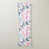 Cute Girly Colorful Butterfly Illustration Pattern Lichaamskussen (Voorkant Verticaal)