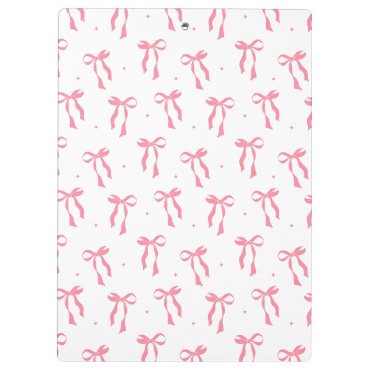 Cute Girly Coquette Aesthetic Pink Bow Monogram Klembord (Achterkant)