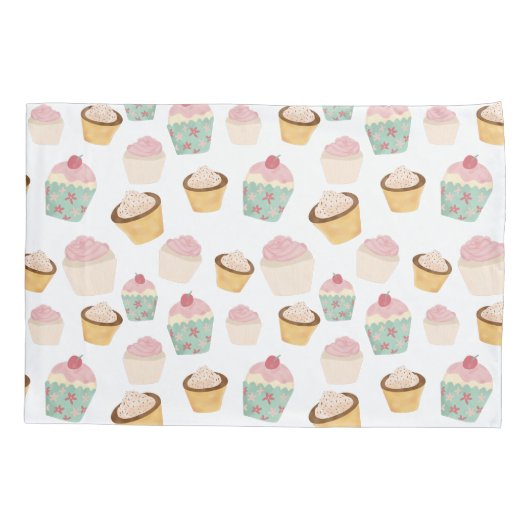 Cute Girly Cupcake Pattern Kussensloop (Achterkant)