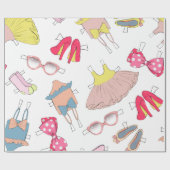 Cute Girly Diva Glam Chic Mode Cadeaupapier (Vlak)